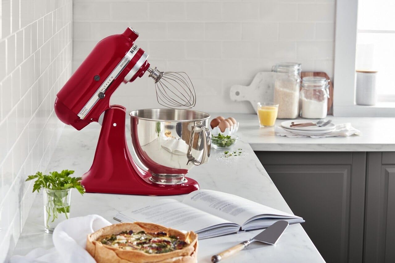 KitchenAid Artisan Series 5 Quart Tilt Head Stand Mixer, Metal, KSM150PS, Empire Red