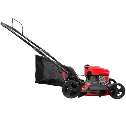 PowerSmart EasyCut 18-Inch 144cc Push Gas Lawn Mower, 3-in-1 Mulch/Bag/Side Discharge