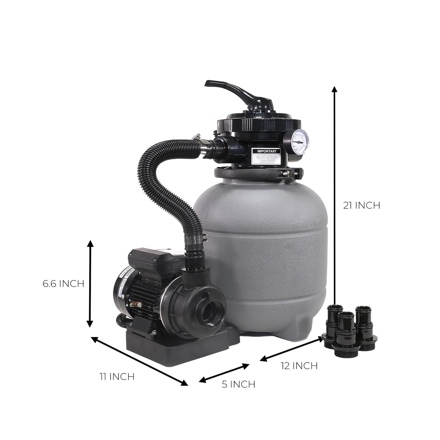 XtremepowerUS 12" Sand Filter for Above-Ground Swimming Pools Max 2