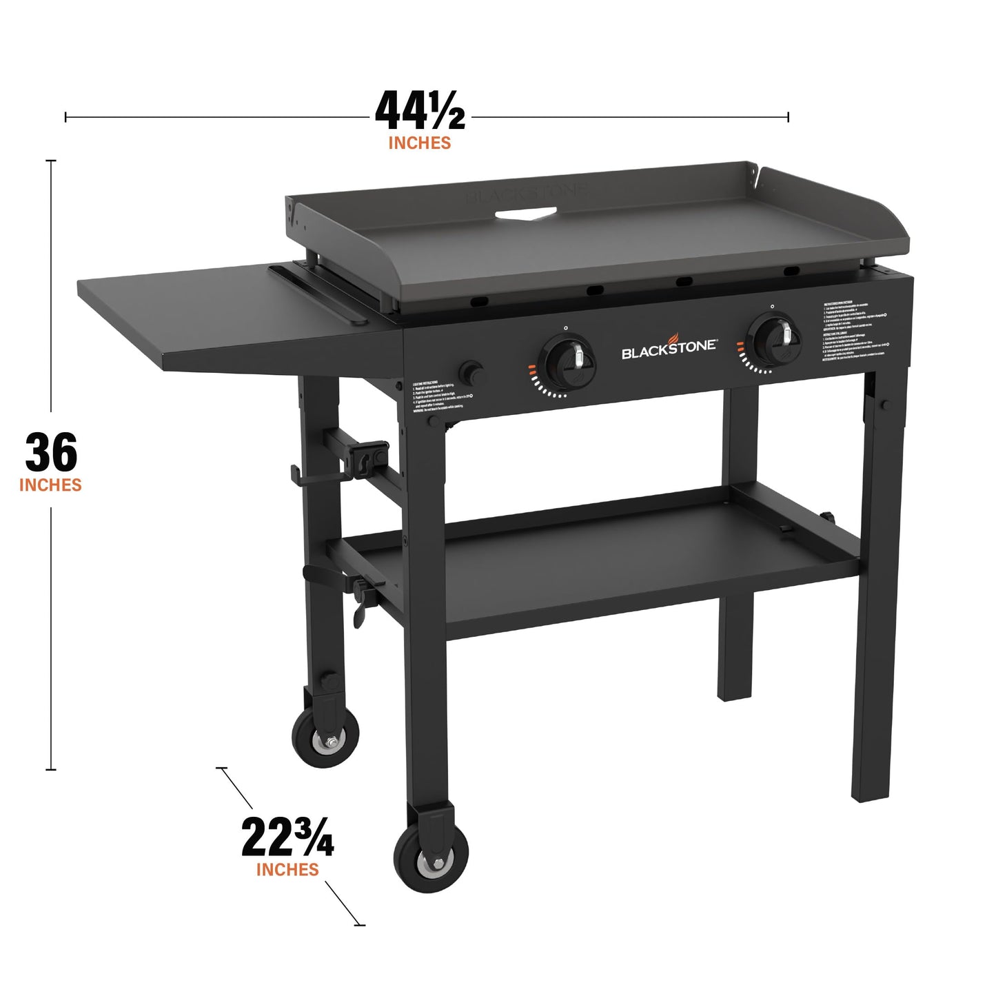 Blackstone Flat Top Gas Grill Griddle 2 Burner Propane Fuelled Rear Grease Management System