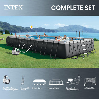 INTEX Ultra XTR 32 ft x 16 ft 52 in Above Ground Pool Set, Rectangular Swimming Pool